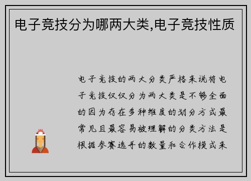 电子竞技分为哪两大类,电子竞技性质